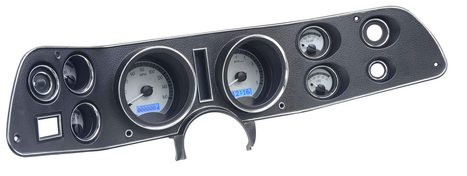 Chevy Camaro 1970-81 VHX System, Silver Face - Blue Display