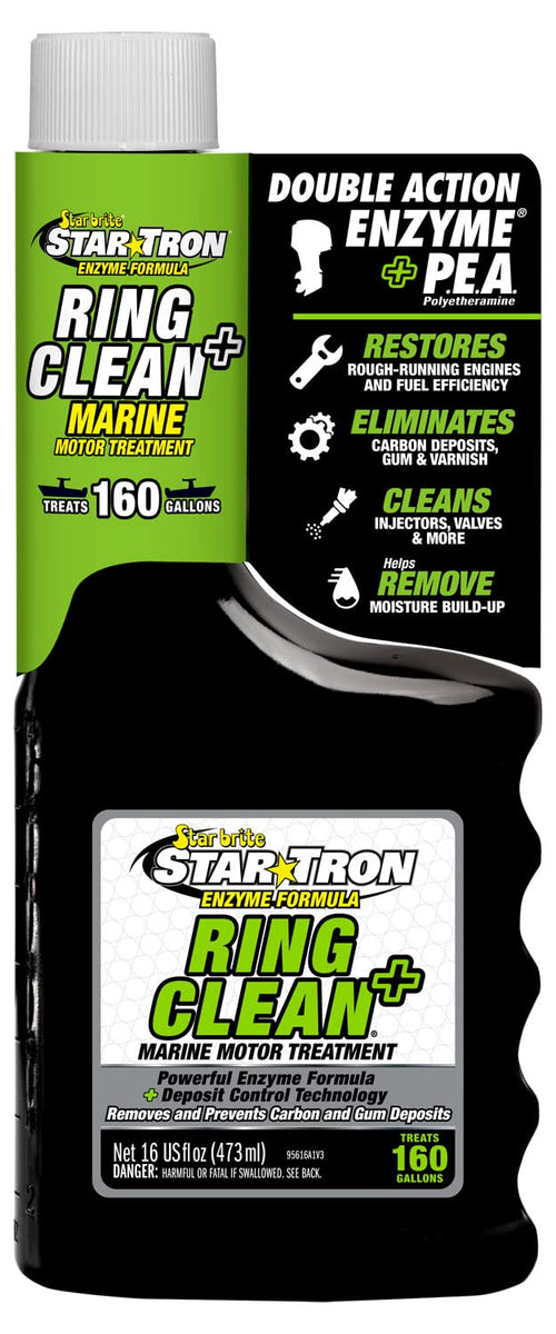 Star Tron Ring Clean Plus STAR BRITE Deposit Control - Cleans Injectors, Valves, & Entire Engine to Restore Power & Efficiency - 16 OZ Treats 160 Gallons (095616)