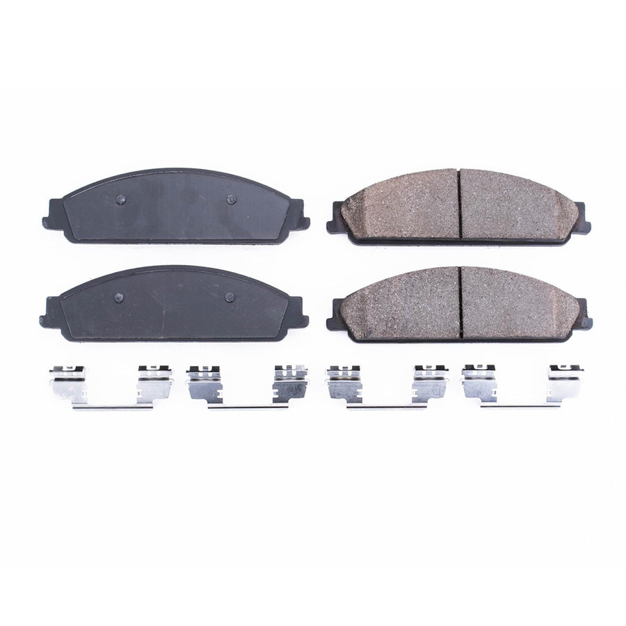 Power Stop Front Brake Kit For Ford Five Hundred 2005-07 |Freestyle 2005-07 |Taurus 2008-09 |Taurus X 2008-09 |Ceramic Mercury Montego 2005-07 - Brake Pads With Installation Hardware, 17-1070