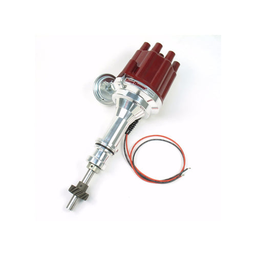 Pertronix D132701 Flame-Thrower Vacuum Advance Plug and Play Red Cap Billet Electronic Distributor with Ignitor II Technology for Ford 351C