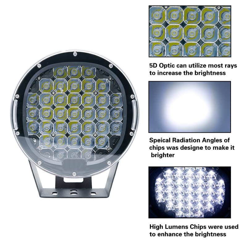LED Black Horse 9" Dia Light Flood Trim Ring Compatible with All Cars, Trucks and SUVs-PL2269