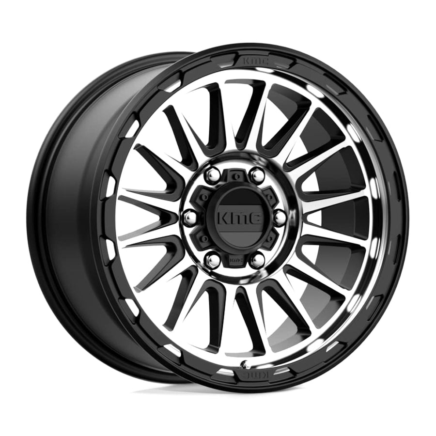 KMC Satin Black Impact MACHINED Wheel with Aluminum (18 x 9. inches /6 x 114 mm, 18 mm Offset)