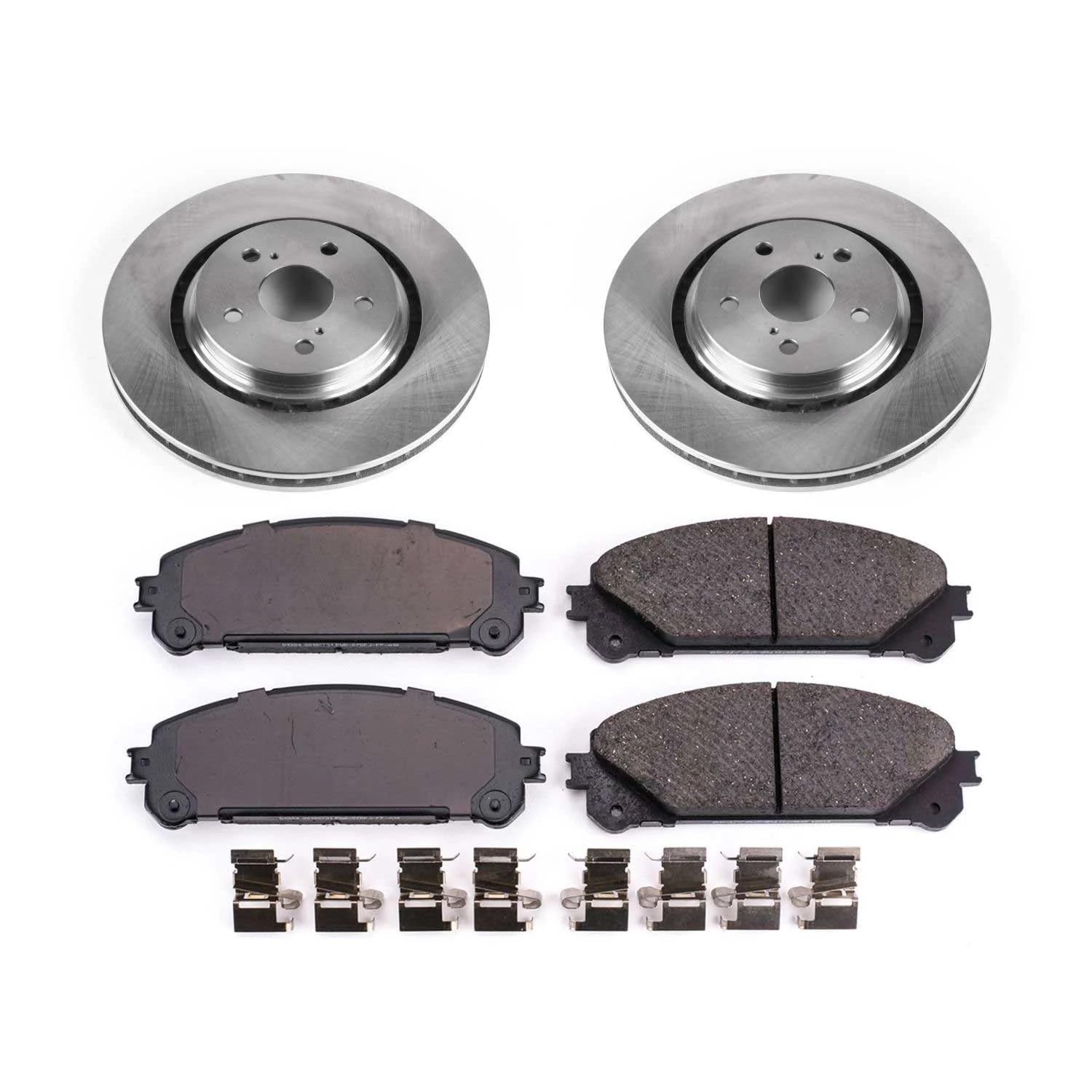 Power Stop Autospecialty KOE7688 Front Replacement Brake Kit-OE Brake Rotors & Ceramic Brake Pads For RX350, RX350L, RX450h, RX450hL, Avalon, Camry [Model Specific]