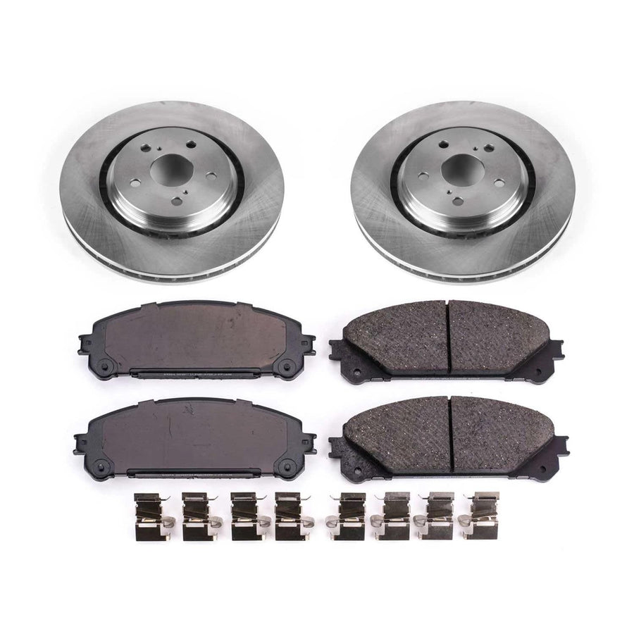 Power Stop Autospecialty KOE7688 Front Replacement Brake Kit-OE Brake Rotors & Ceramic Brake Pads For RX350, RX350L, RX450h, RX450hL, Avalon, Camry [Model Specific]