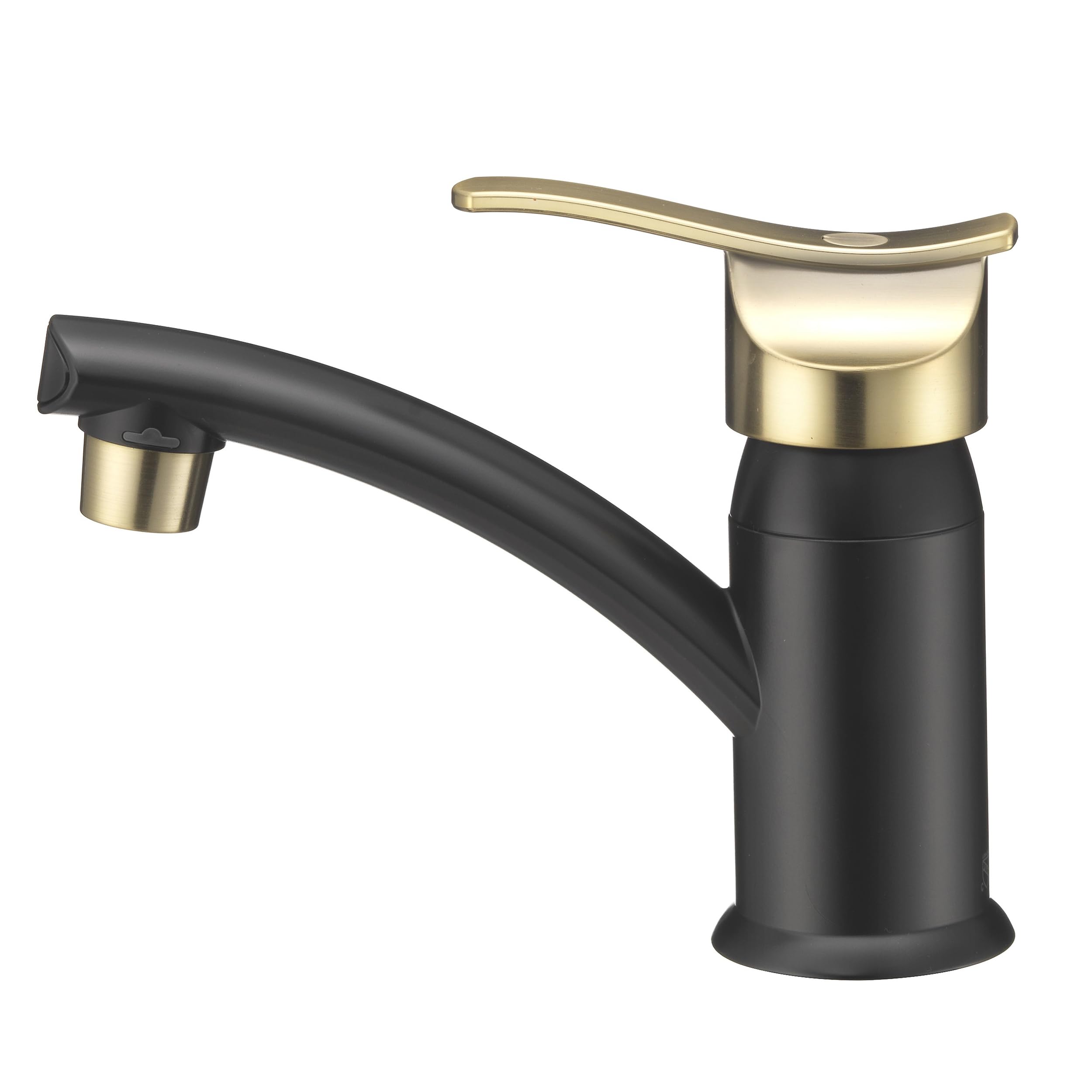 Dura Faucet Streamline RV Single Lever Centerset Lavatory Sink Faucet (Matte Black/Matte Gold)