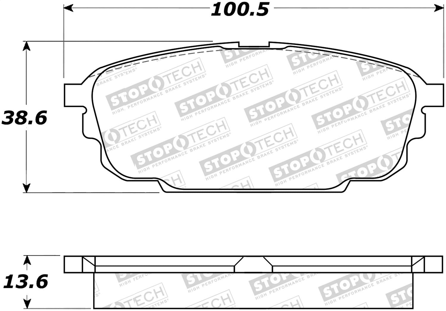 Rear StopTech 308.08920 Brake Pads with Shims and Hardware Street
