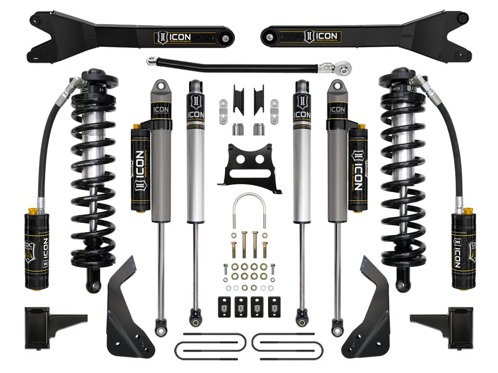 4-5.5" Lift ICON Stage 5 Coilover Conversion w/Radius Arm, Compatible with 2008-10 Ford F250/F350, K63125R