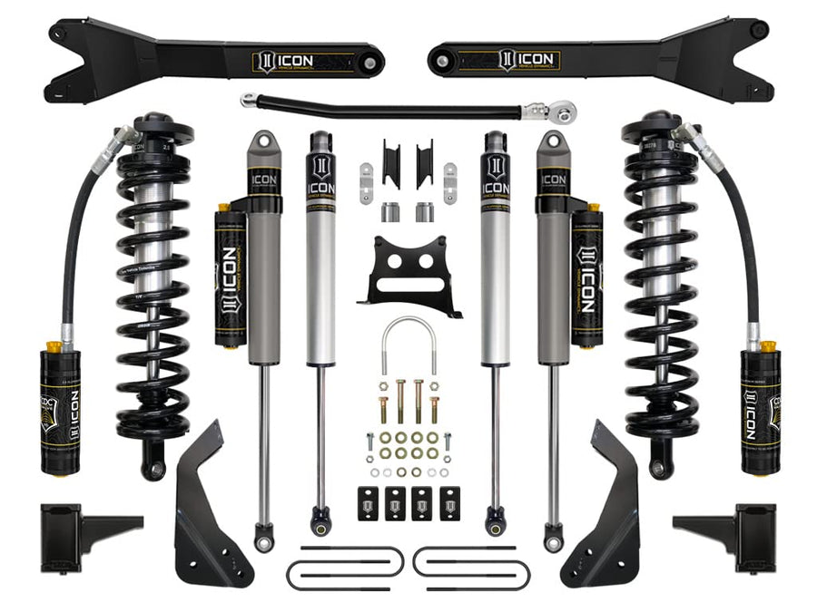 4-5.5" Lift ICON Stage 5 Coilover Conversion w/Radius Arm, Compatible with 2008-10 Ford F250/F350, K63125R