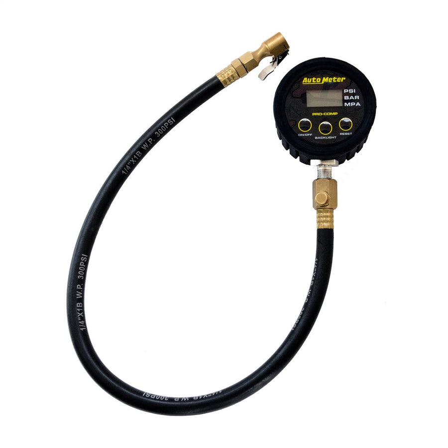 Auto Meter Pro Comp 0-50 PSI Digital Tire Pressure Gauge (Backlit w/Memory, Includes Case)