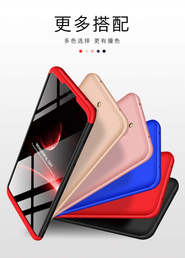 Xiaomi Redmi 8 Compatible PhoneCase(2019)+3D Screen protector tempered glass/Shell Ultra Thin Sturdy Cover Shockproof Bumper Protection Case Black+Gold