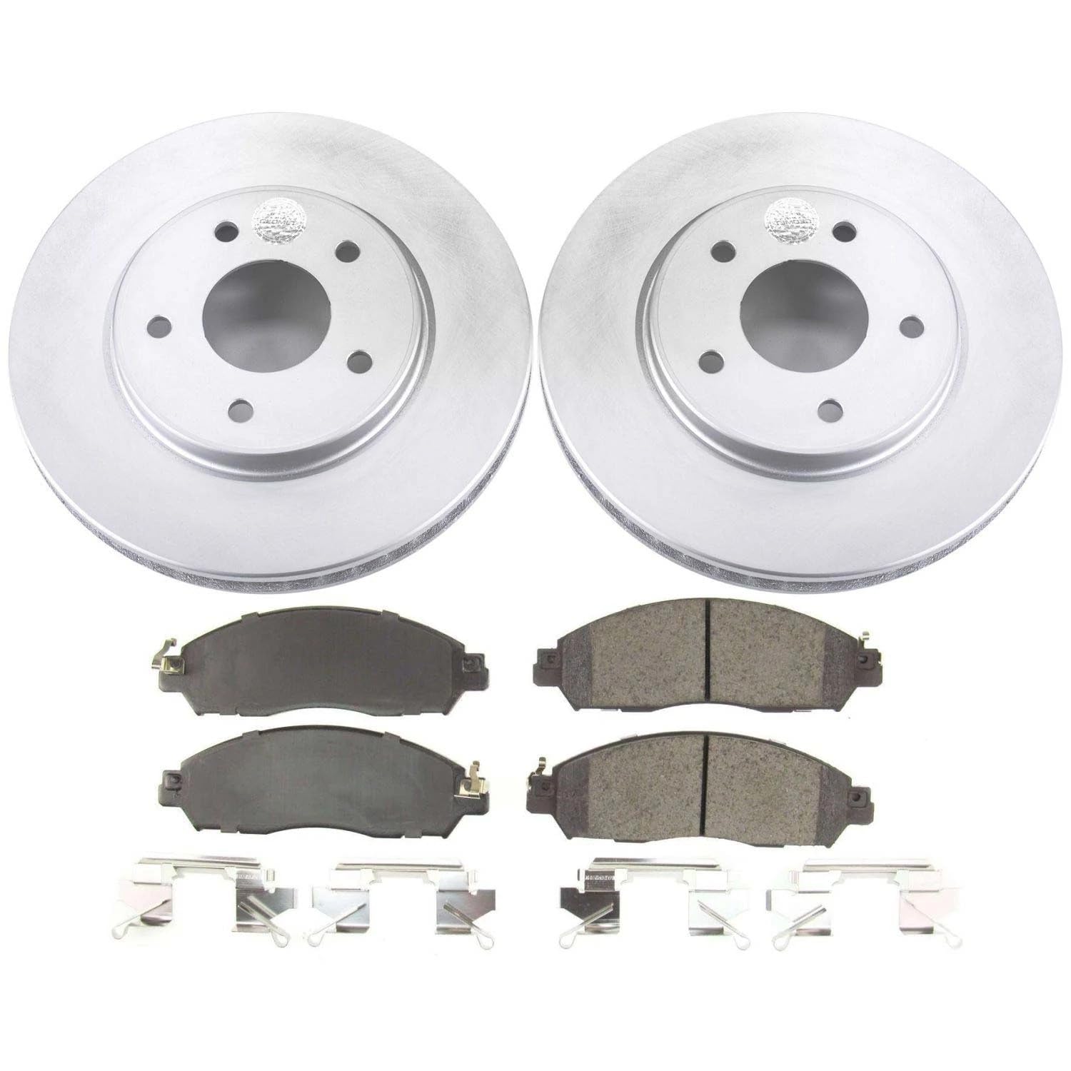 Z17 Coated Rotor Power Stop CRK8275 Front Brake Kit-Coated Brake Rotors & Ceramic Brake Pads For Nissan LEAF 2018-2024 [Model Specific]