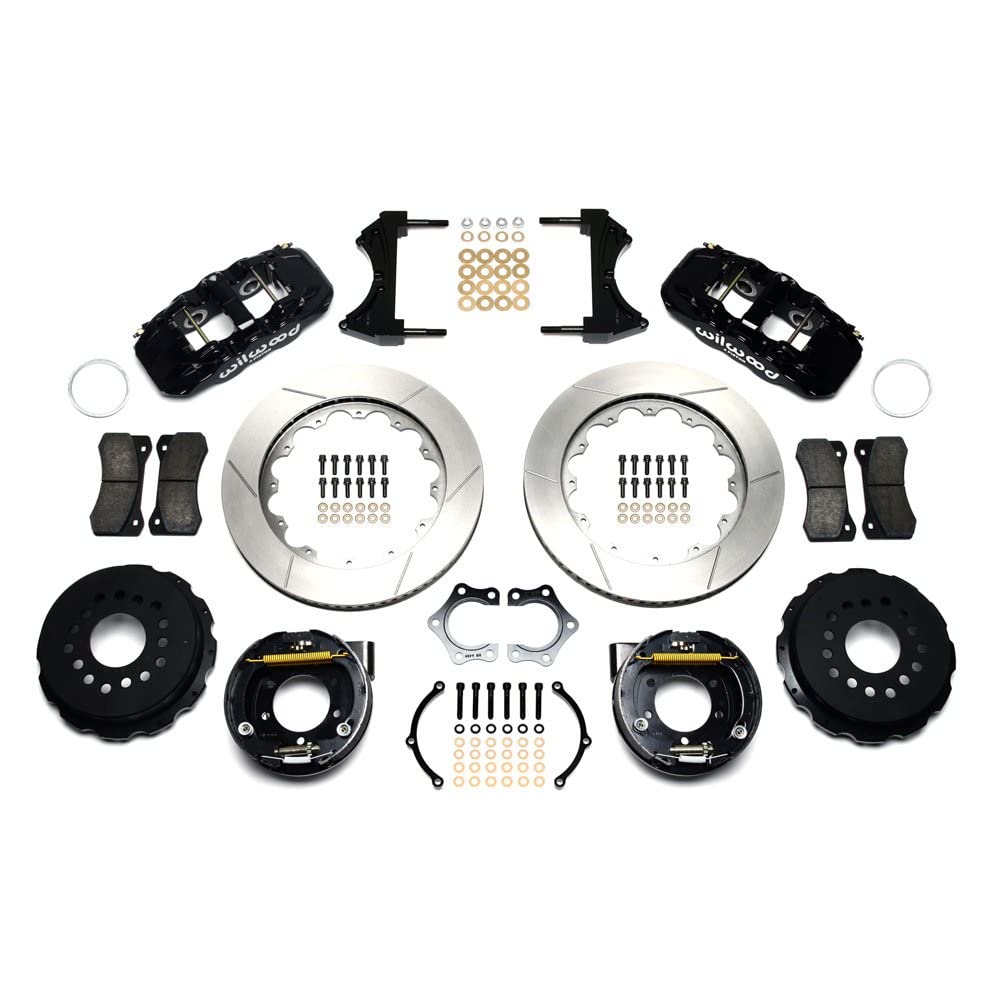 14.00" AERO4 Rear P-Brake Kit, Drill, Red