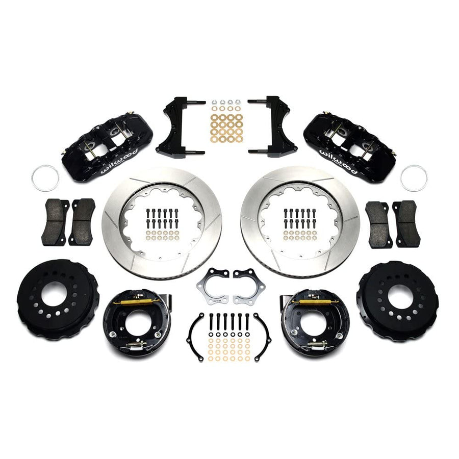 14.00" AERO4 Rear P-Brake Kit, Drill, Red