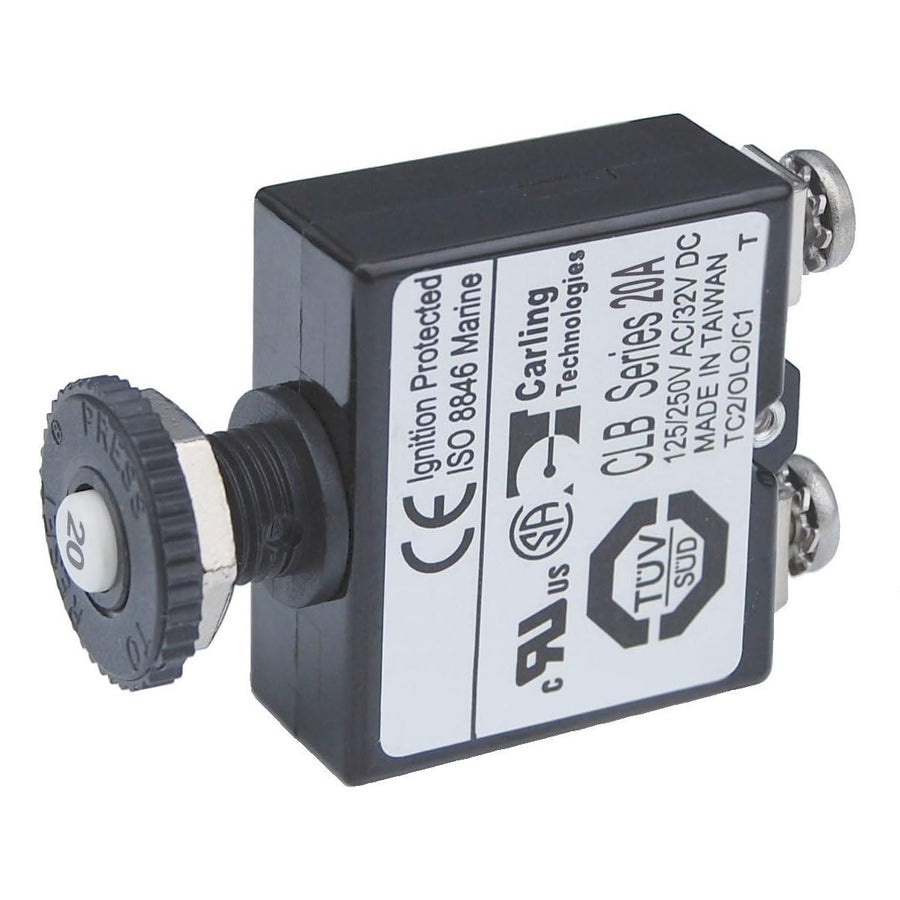 Push Button Blue Sea Systems 2134 Reset Only Screw Terminal 20A Circuit Breaker