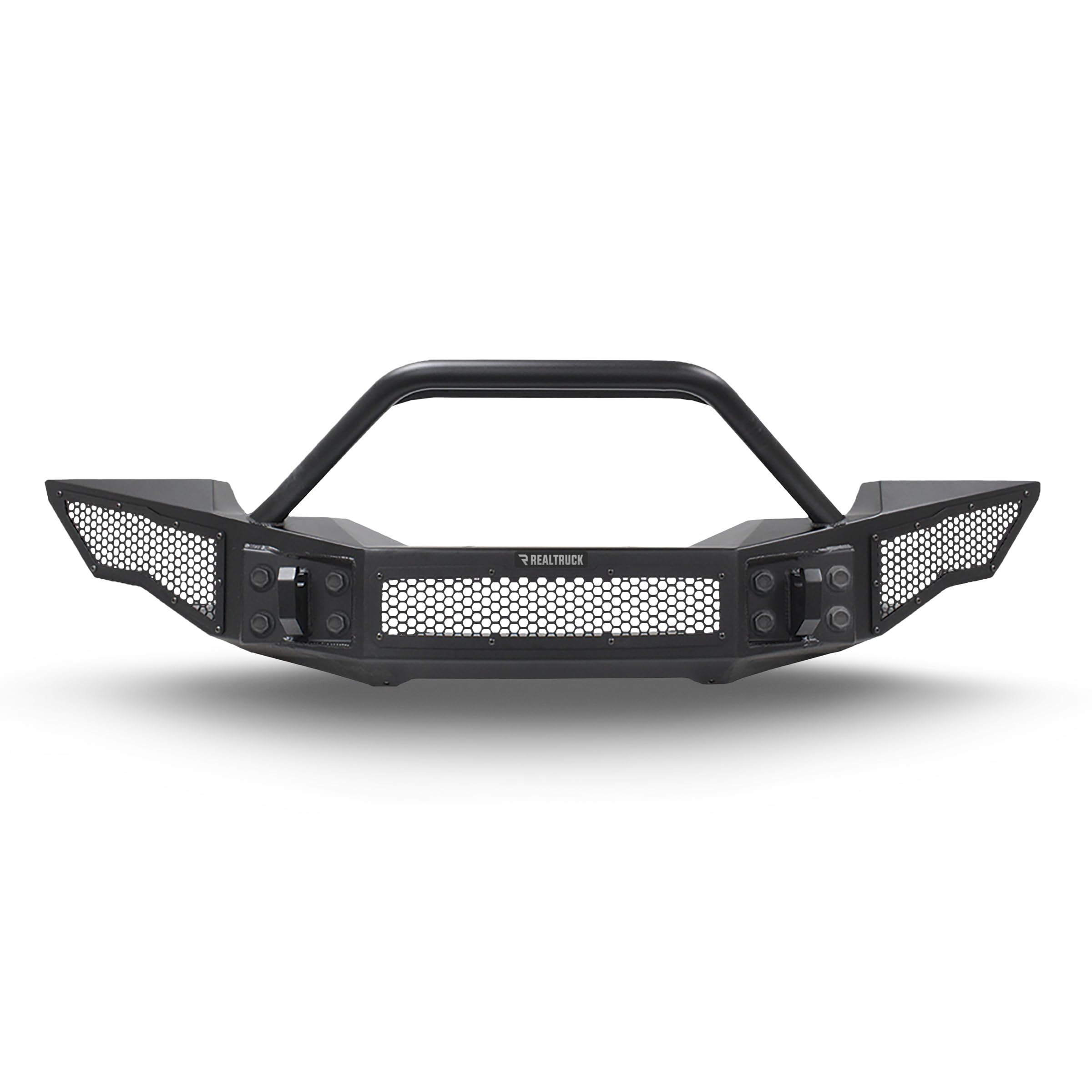 Rockline Go Rhino Full Width Front Bumper w/ Overrider | Galvanized Steel, Textured Black | 331201T | Fits 2007 - 2024 Jeep Wrangler JL, JLU, JK, JKU, Gladiator JT, 2-Door or 4-Door