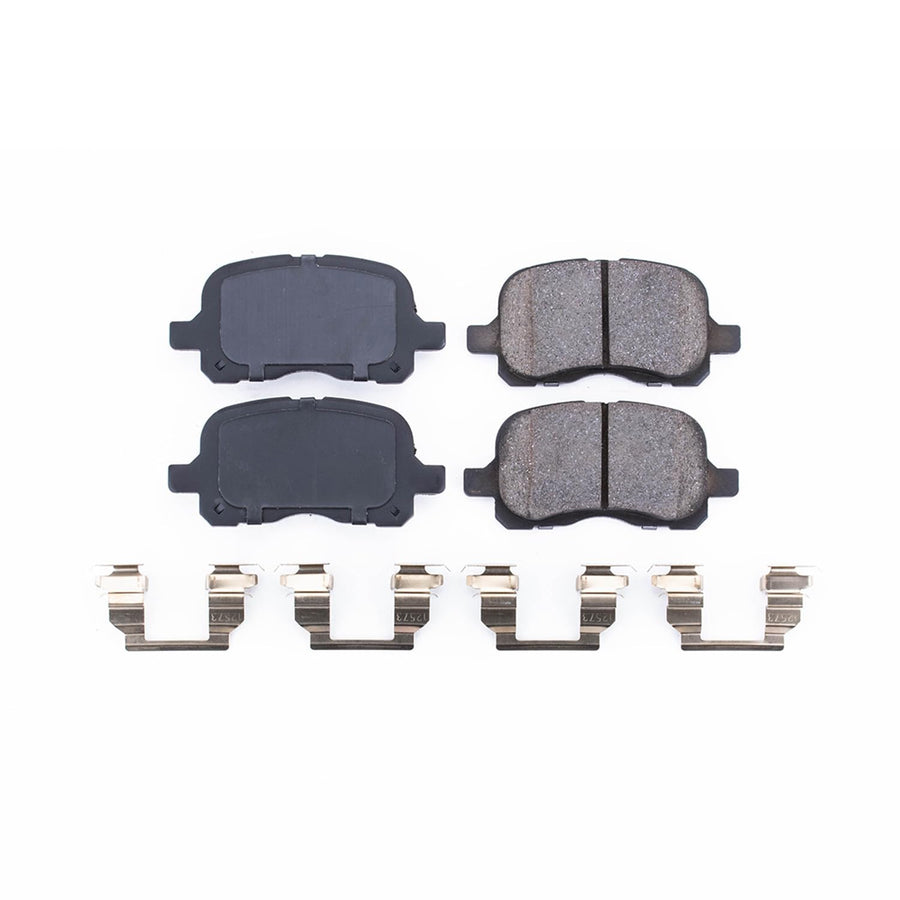 Power Stop Front Brake Kit For Toyota Corolla 1998-02 | Chevrolet Prizm 1998-02 - Ceramic Brake Pads With Installation Hardware, 17-741