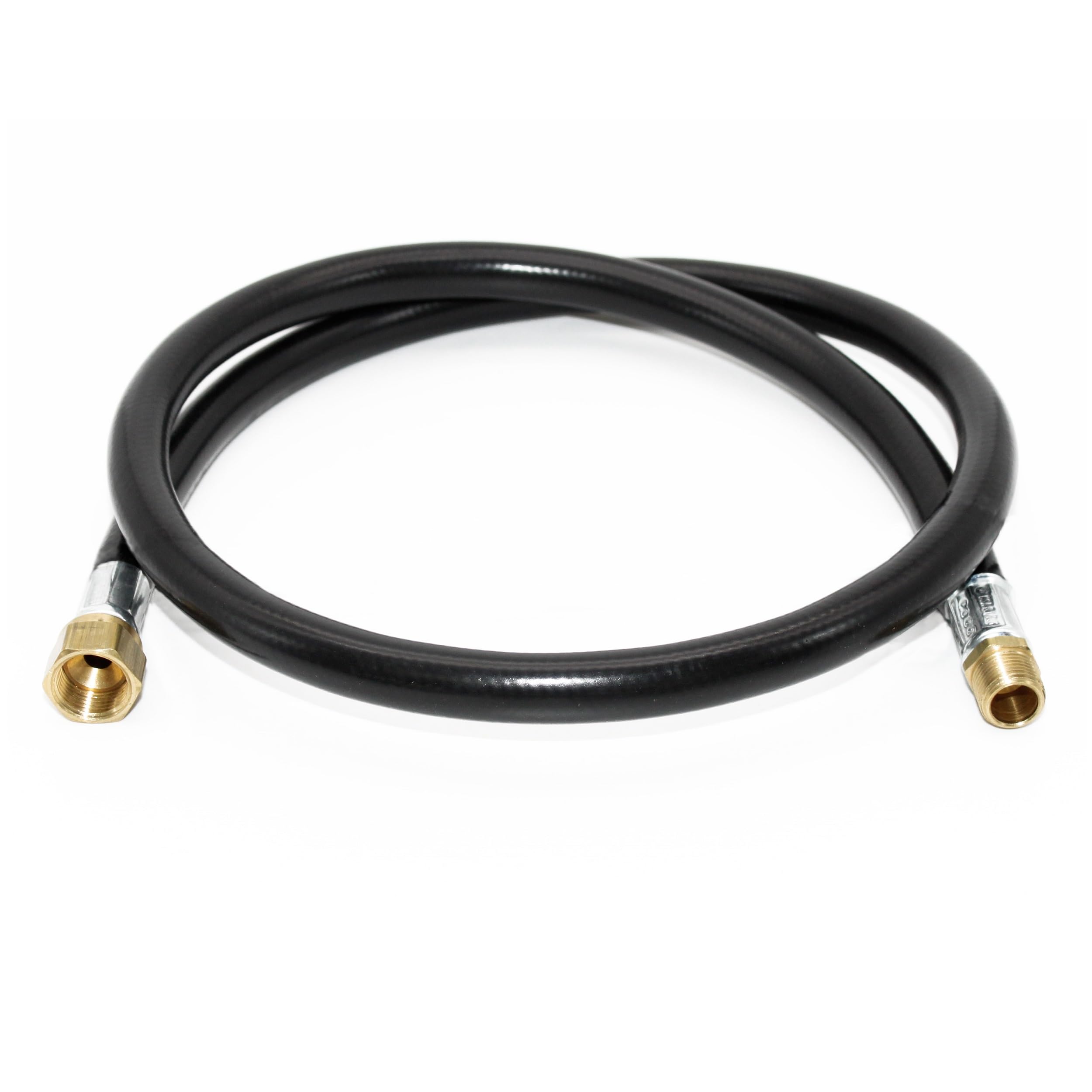 48-inch Flame King Propane Thermo Plastic Hose Assembly, 3/8-inch ID, 3/8-inch MPT X 1/2-inch Female Flare, for RVs and Travel Trailers