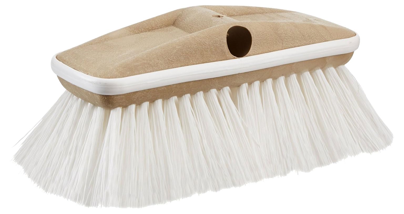 8" STAR BRITE Premium Stiff Bristle Brush Head W/Bumper - Dual Connections Fit Either Standard 3/4" Threaded Poles or Extend-A-Brush Handles (Coarse) (White) (040163)