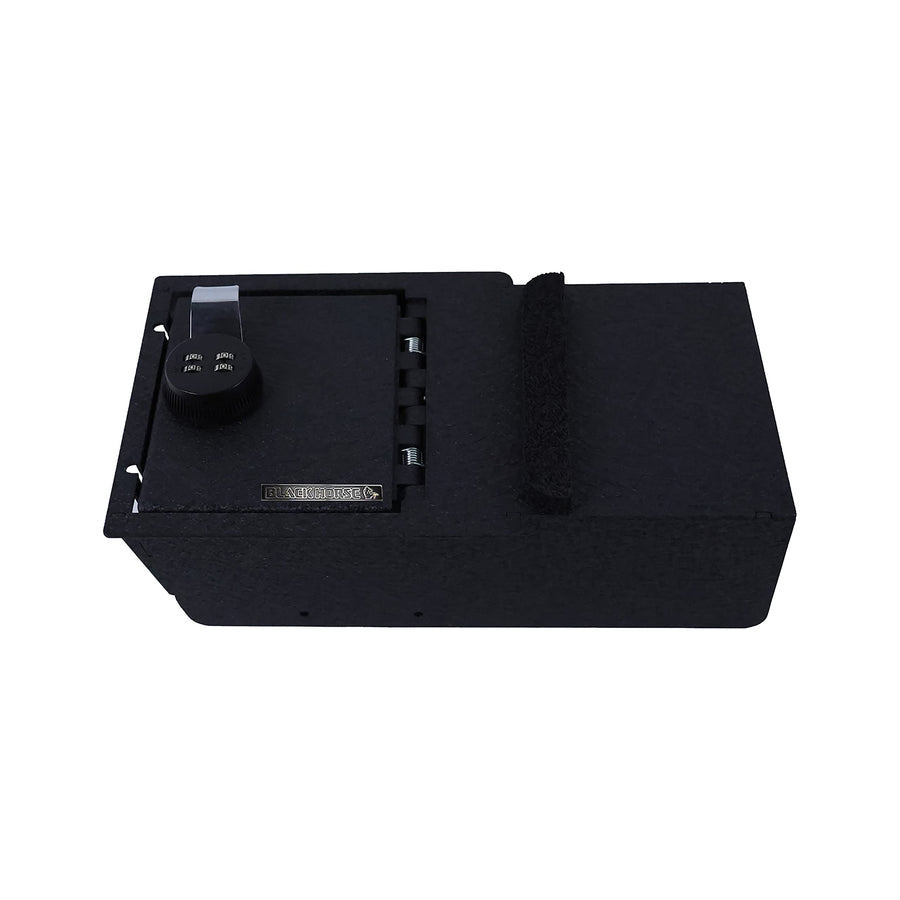 Center Console Safe Black Horse Security Lock Box, Black Gun Box Organizer, with 4 Digit Combination Resettable Lock Compatible with 2021-2023 Tesla Y|2021-2023 Tesla 3-ASTY01