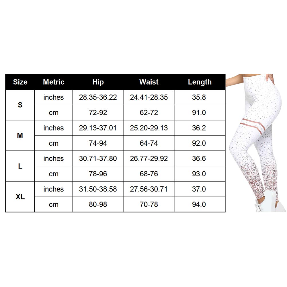 Women Yoga Pants Kathleen0 Workout Elastic Running Training Fitness Compression Tummy Control Casual Gym Leggings Sports Slim High Waist Printed(SBlack)