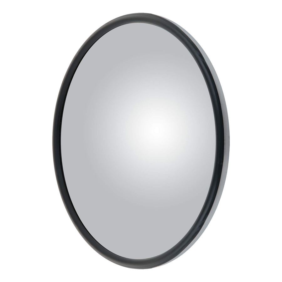 8-Inch Stainless Steel RETRAC Offset-Mount Convex Mirror Head with Plastic Ball Stud, J-Bracket, Universal Driver or Passenger Side