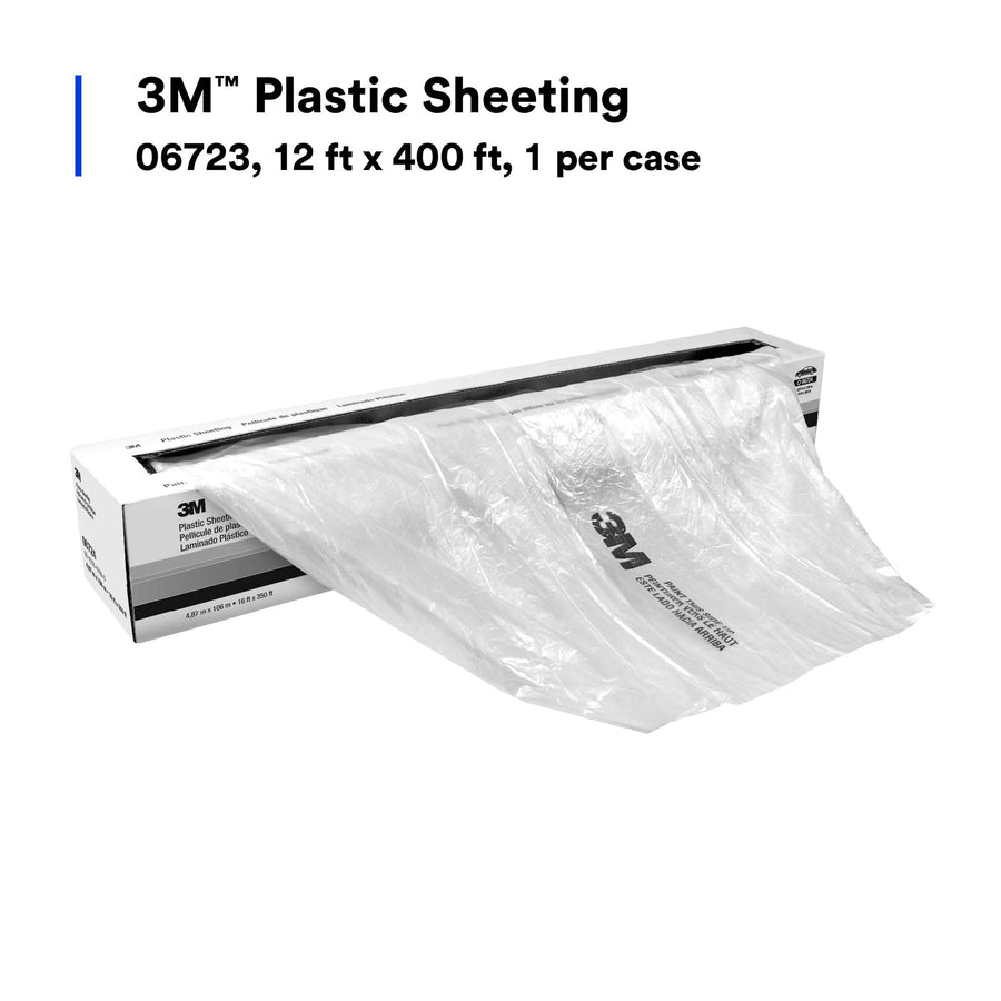 High Density 3M Plastic Sheeting 06723, Tear Resistant, Durable, Easy To Cut, 12 ft x 400 ft