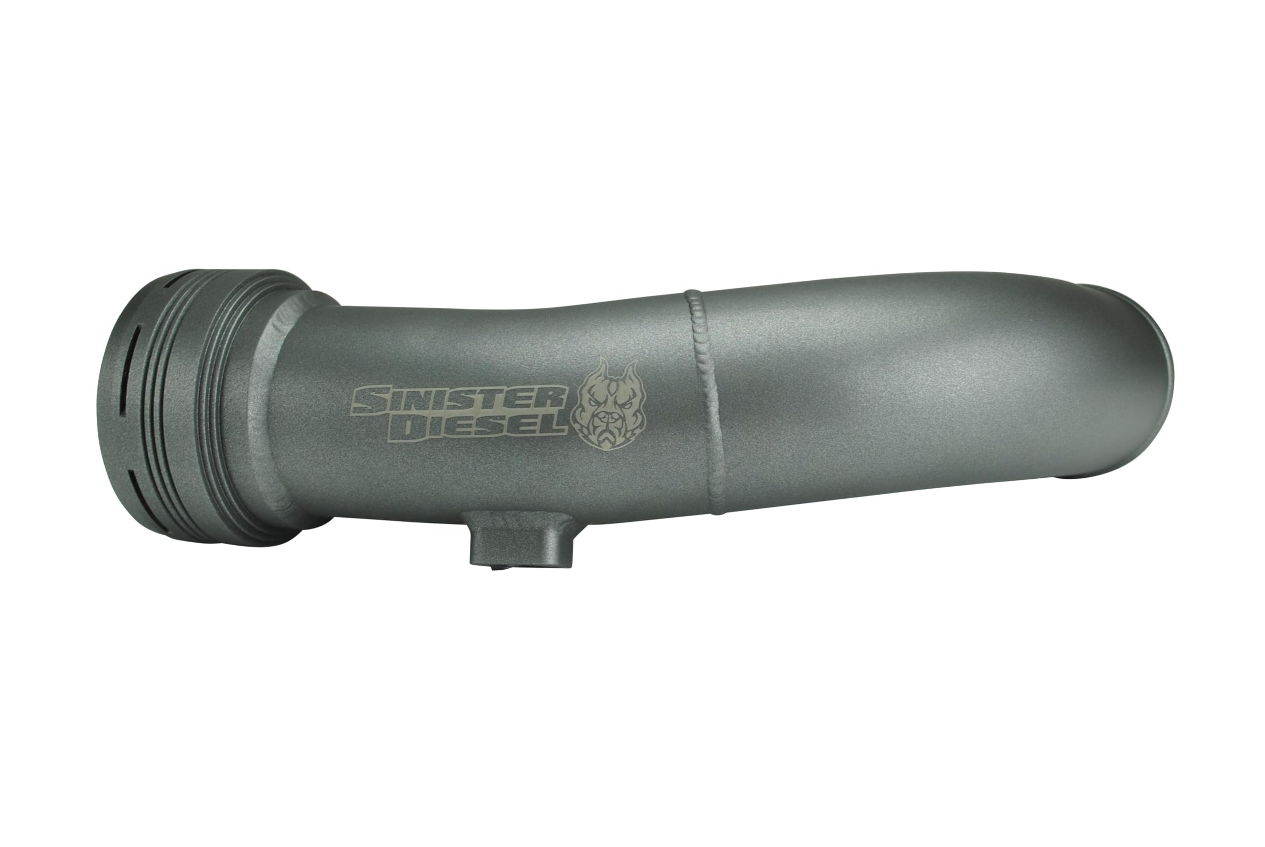 Cold Side Charge Pipe (Gray) Sinister Diesel for 2017–2024 Ford Powerstroke 6.7L | Replaces Factory Plastic Pipe | Heavy-Duty Aluminum Upgrade for Improved Durability