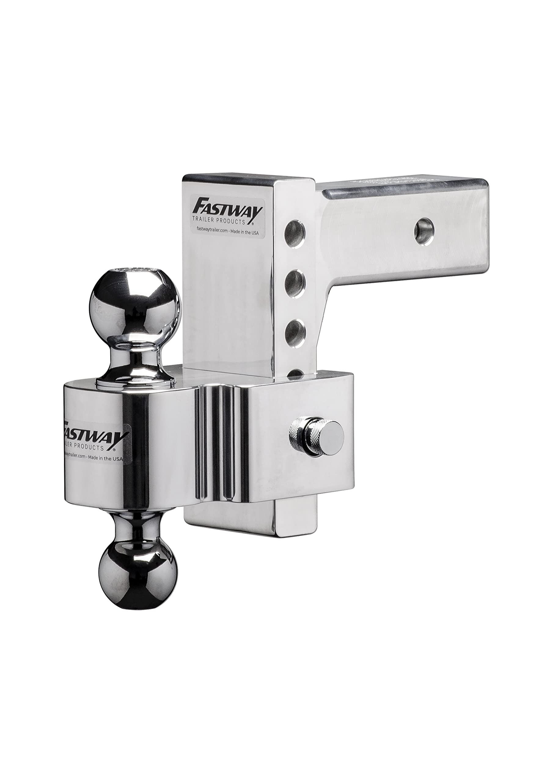Fastway Flash E Series HD Adjustable Aluminum Ball Mount with 6 Inch Drop, 2.5 Inch Shank, and Chrome Plated Balls 42-00-2625
