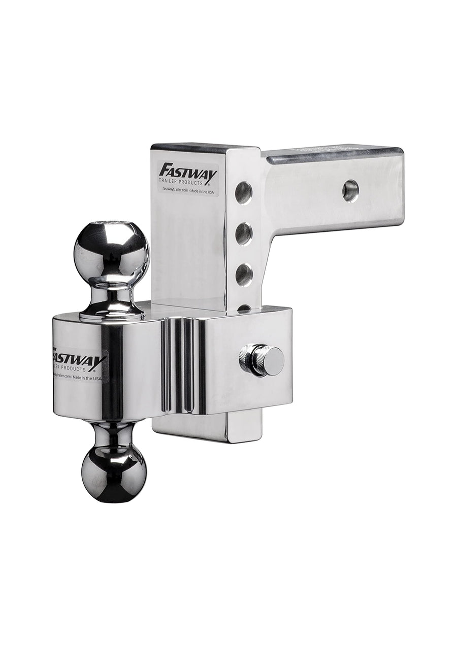 Fastway Flash E Series HD Adjustable Aluminum Ball Mount with 6 Inch Drop, 2.5 Inch Shank, and Chrome Plated Balls 42-00-2625
