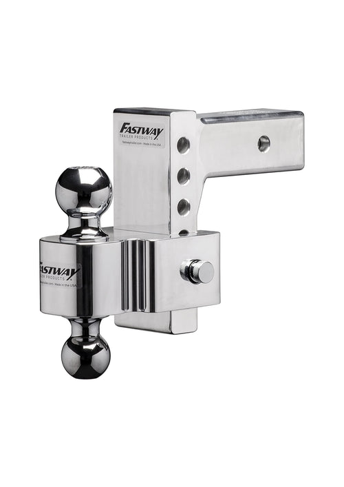 Fastway Flash E Series HD Adjustable Aluminum Ball Mount with 6 Inch Drop, 2.5 Inch Shank, and Chrome Plated Balls 42-00-2625