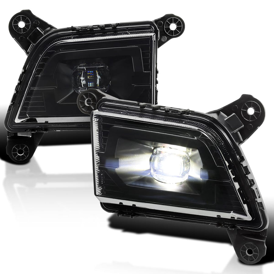 Smoke LED Fog Lights Spec-D Tuning with Universal Wiring and Switch Compatible with 2019-2022 Chevrolet Silverado 1500, 2020-2022 Silverado 2500HD/3500HD
