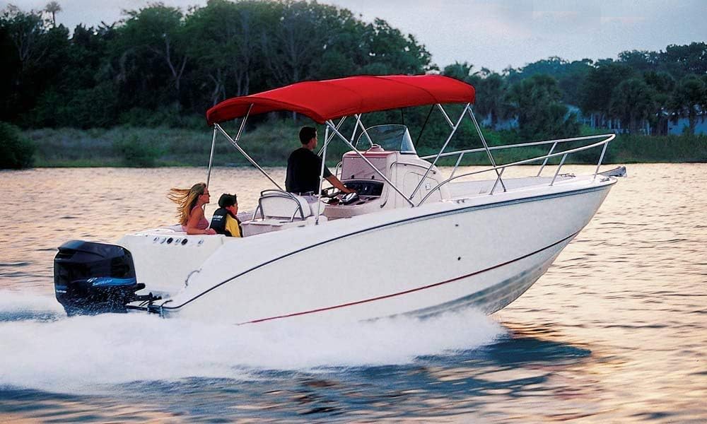 Semi-Custom Trailerite Boat Cover for Offshore Fishing Boats with Inboard/Outboard Motor, Cranberry (21'5" - 22'4" CL x 102" B)