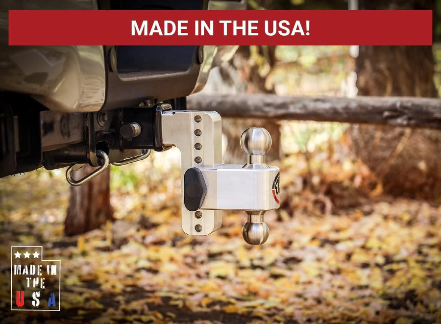 Weigh Safe 10" Drop LTB10-2 Hitch w/ 2" Shank/Shaft, Adjustable Aluminum Trailer & Ball Mount, Stainless Steel Combo Ball (2" & 2-5/16") and a Double-pin Key Lock