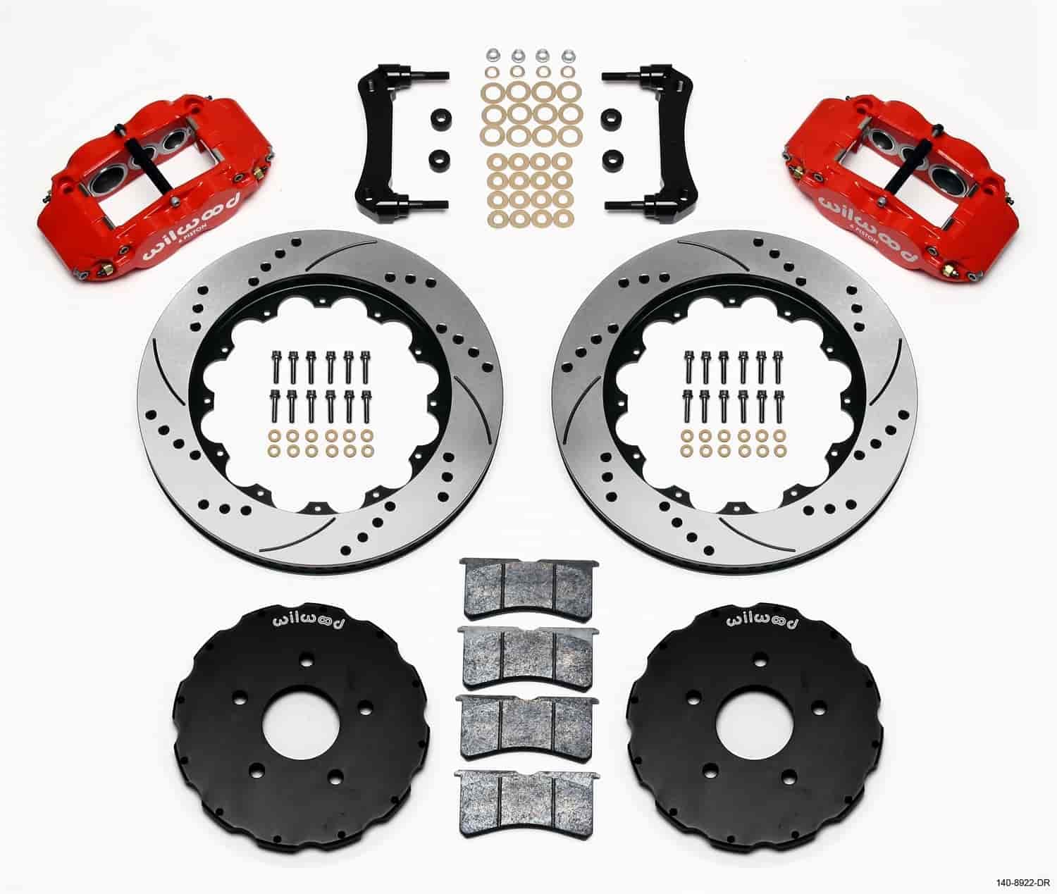 Wilwood Superlite Narrow 6R Front Hat Kit 14.00in Drill Red 2005-up Corvette C6