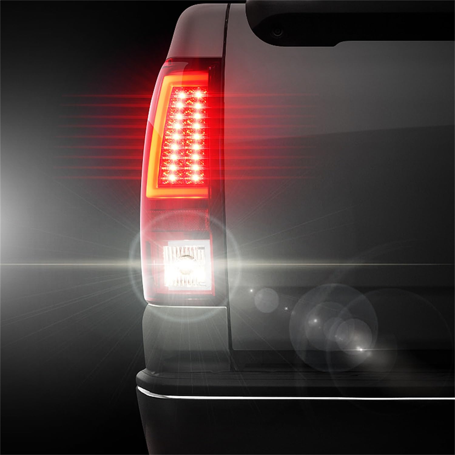 Chevy Silverado 1500/2500 03-06 and 2007 Silverado Classic Spyder 5081926 Version 2 LED Tail Lights - Red Clear (Does Not Fit Stepside)