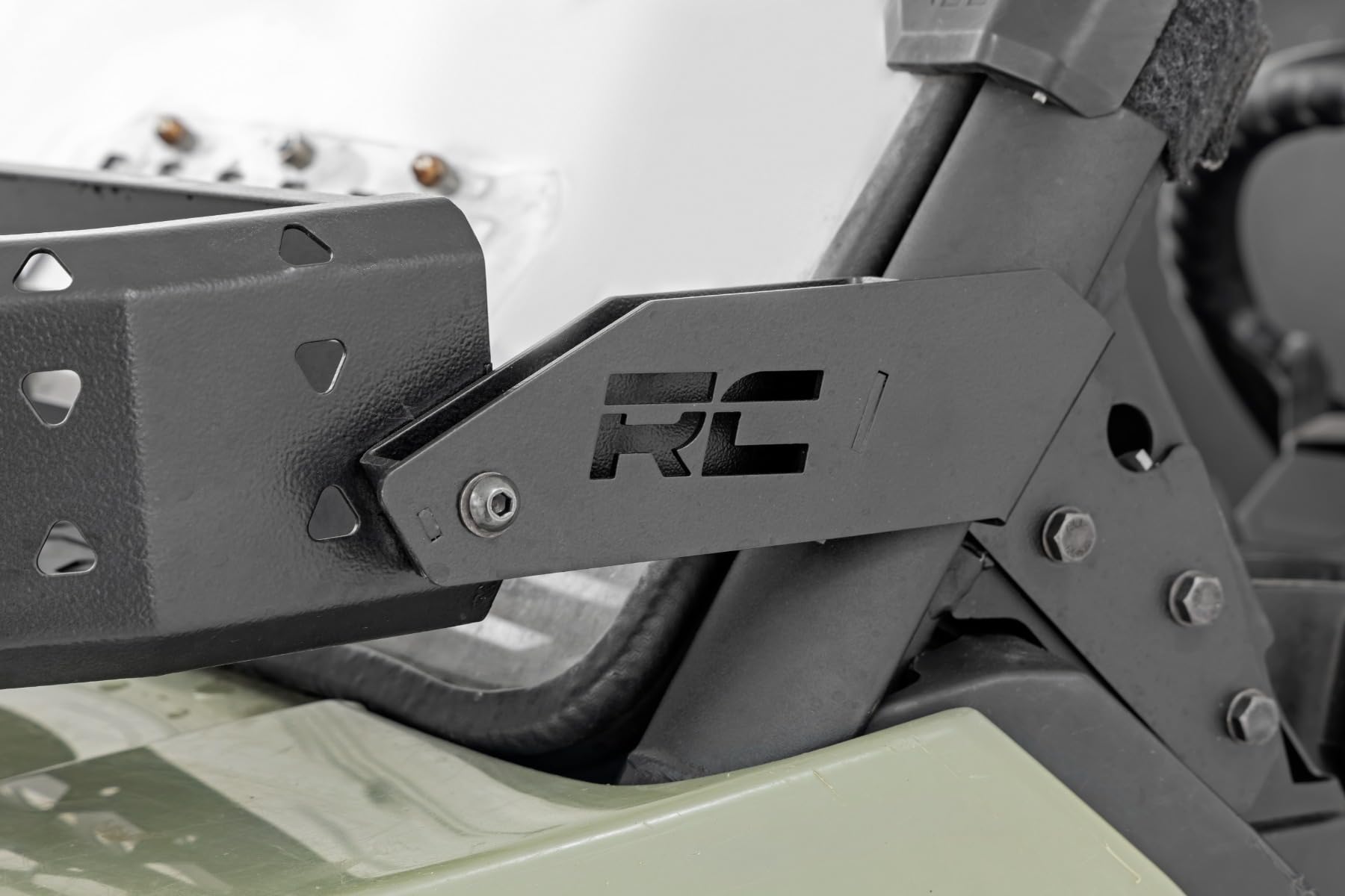 Rough Country Cargo Rack Front with LED for Can-Am Defender HD 8/HD 9/HD 10 - Heavy-Duty Storage Rack with 6" Slimline LED Light Bar