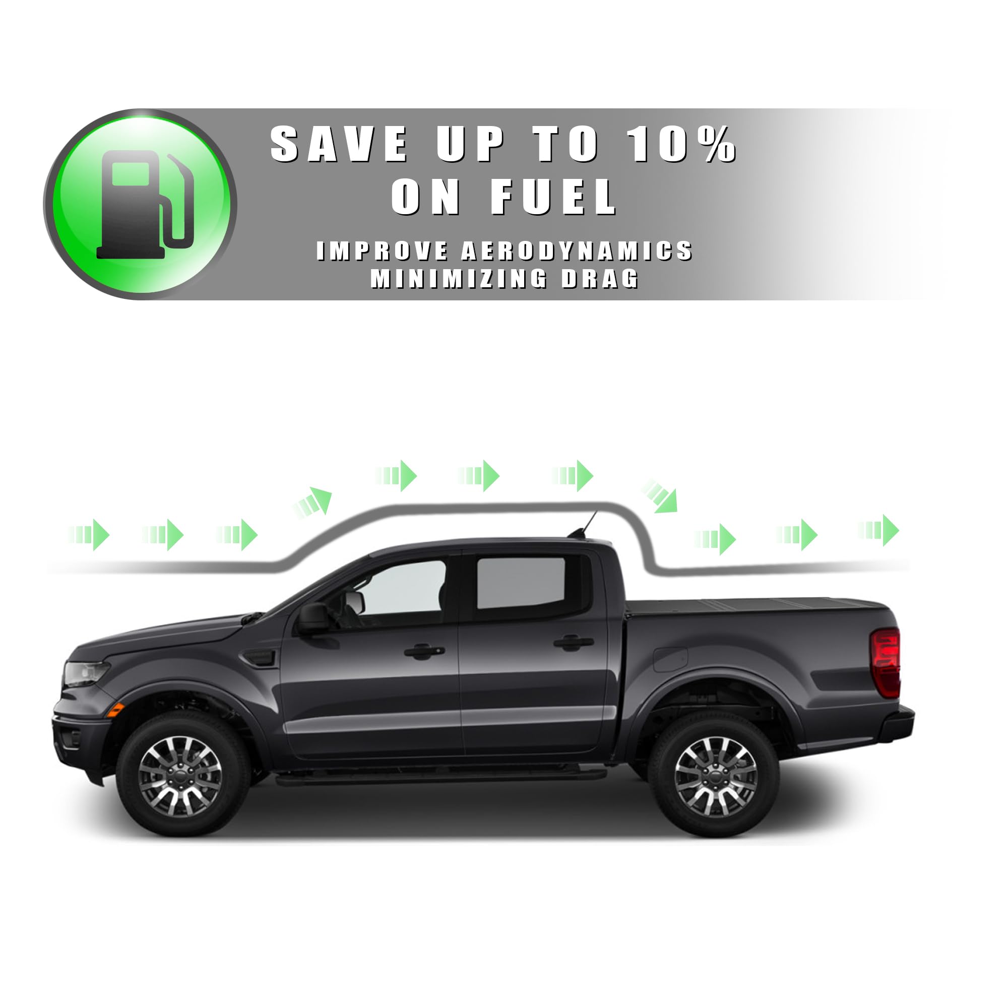 CoveRex TFX Series Armordillo USA Low Profile Hard Tri-Fold Truck Bed Tonneau Cover Fits 2019-2023 Ford Ranger 5 Ft (60") Short Bed