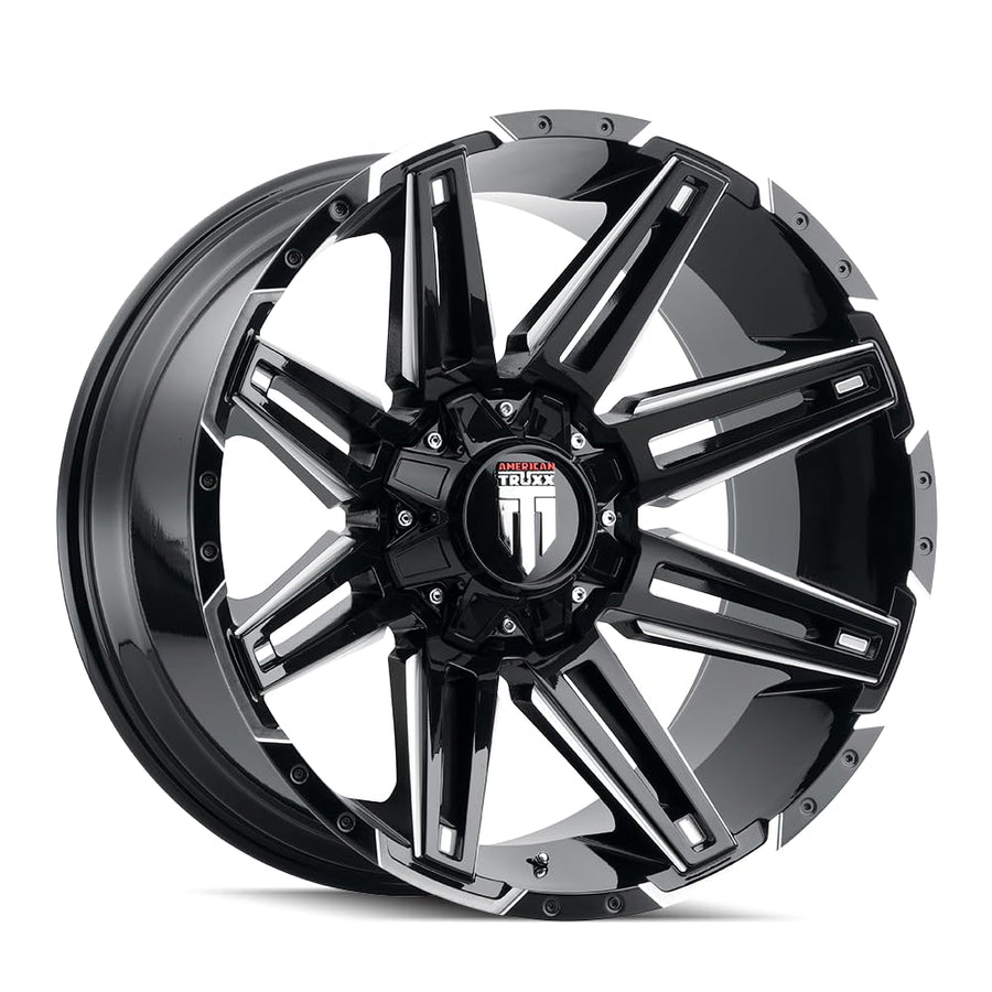 BOOM-AT1903 AMERICAN TRUXX Black Wheel with Aluminum (20 x 9. inches /0 x 0 mm, -12 mm Offset)