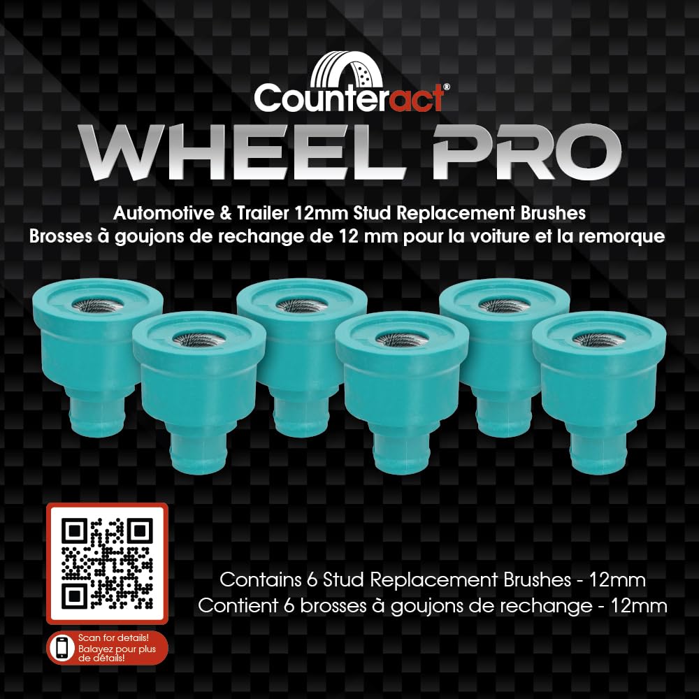 WP-SB12 Counteract 12mm Wheel Pro Stud Brush -6 pk - Clip in