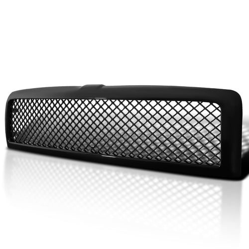 Honeycomb Mesh Front Bumper Hood Grille Spec-D Tuning Glossy Black Compatible with 1994-2001 Dodge Ram 1500 2500 3500