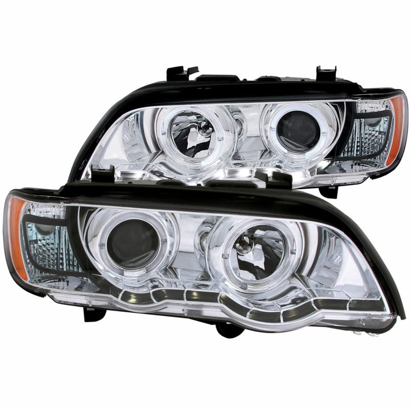 Projector Headlight Set ANZO USA w/LED Halo-Chrome 121397