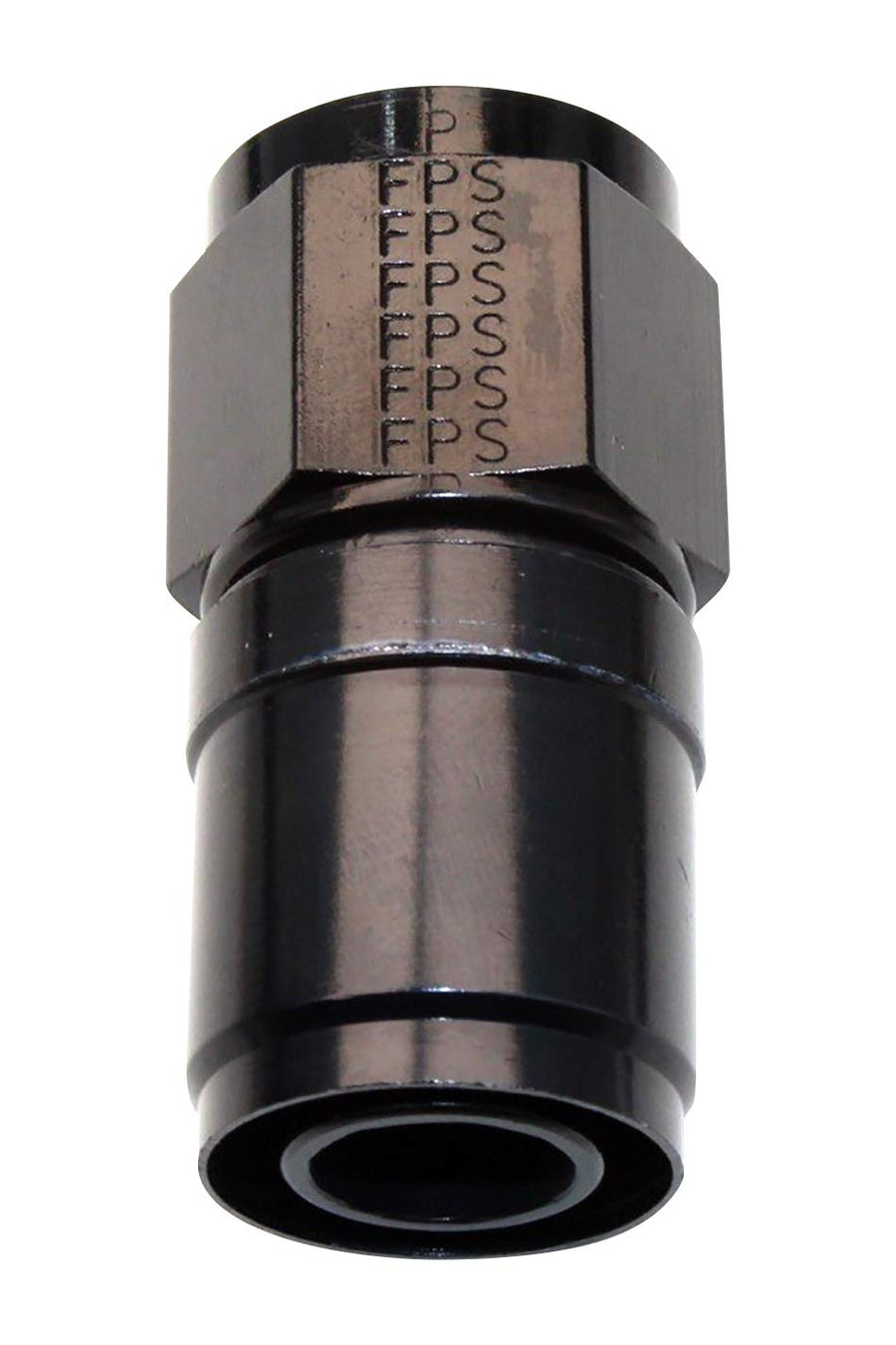 FRAGOLA Hose End Fitting, Crimp-On, Straight, 6 an Hose Crimp to 6 an Female, Aluminum, Black Anodize, Each