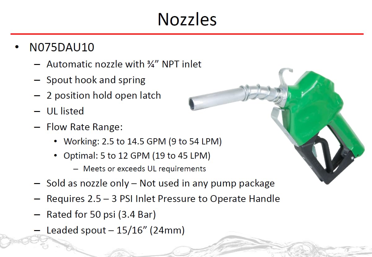 Automatic Fill-Rite N075DAU10 Nozzle 3/4" (Green)