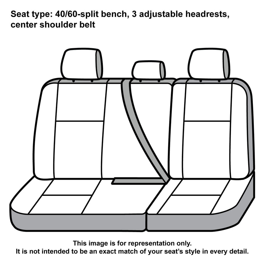 Covercraft Super Dux Carhartt SeatSaver Custom Seat Covers | Fits 2016-2023 Toyota Tacoma Double Cab | 2nd Row 40/60 Bench Seat, Super Dux Black