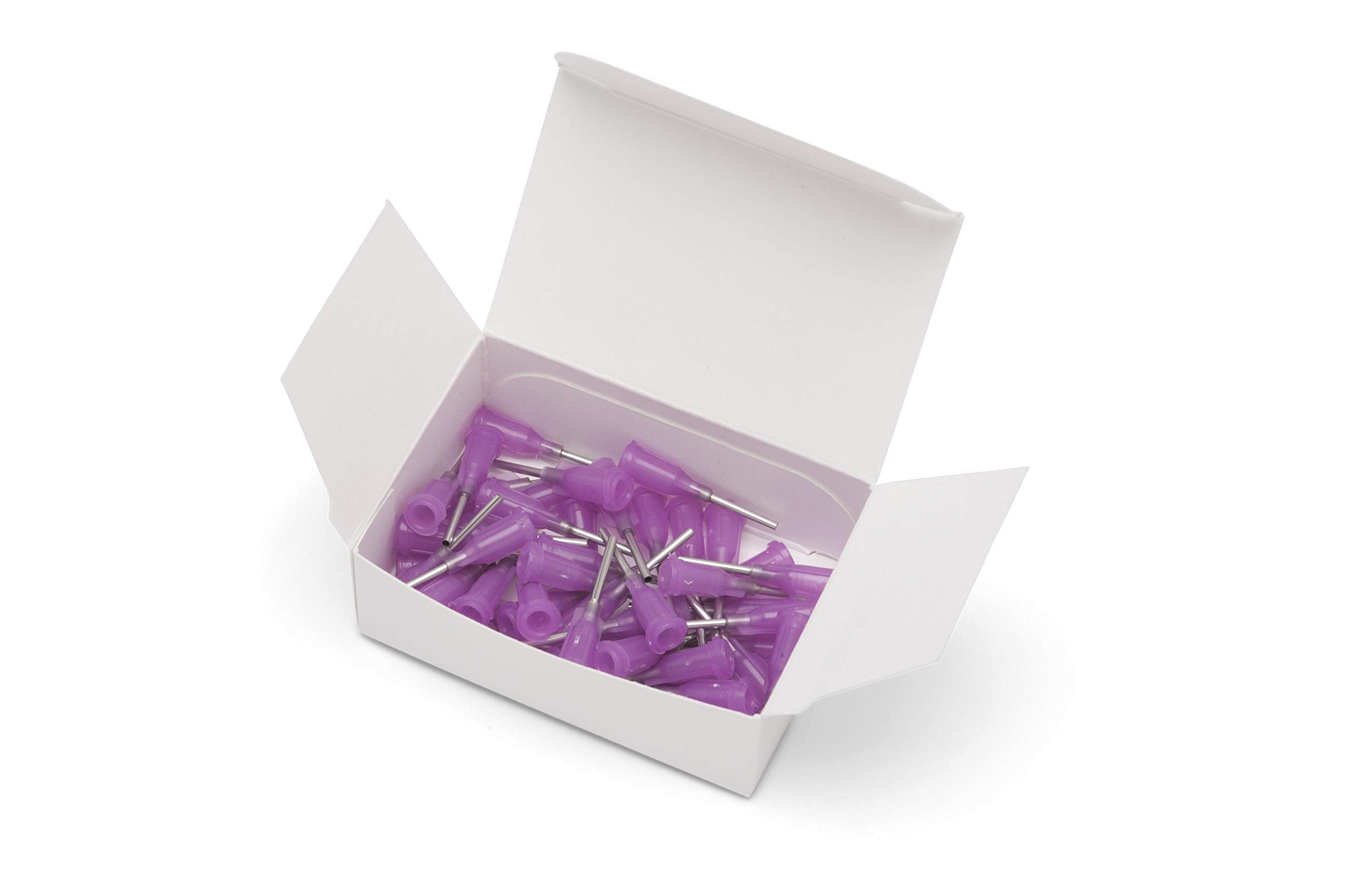 Weller 1/2" Long Stainless Steel KDS1612P 16 Gauge Needle with Plastic Purple Hub, .053" I.D and .064" O.D (50 Pack)