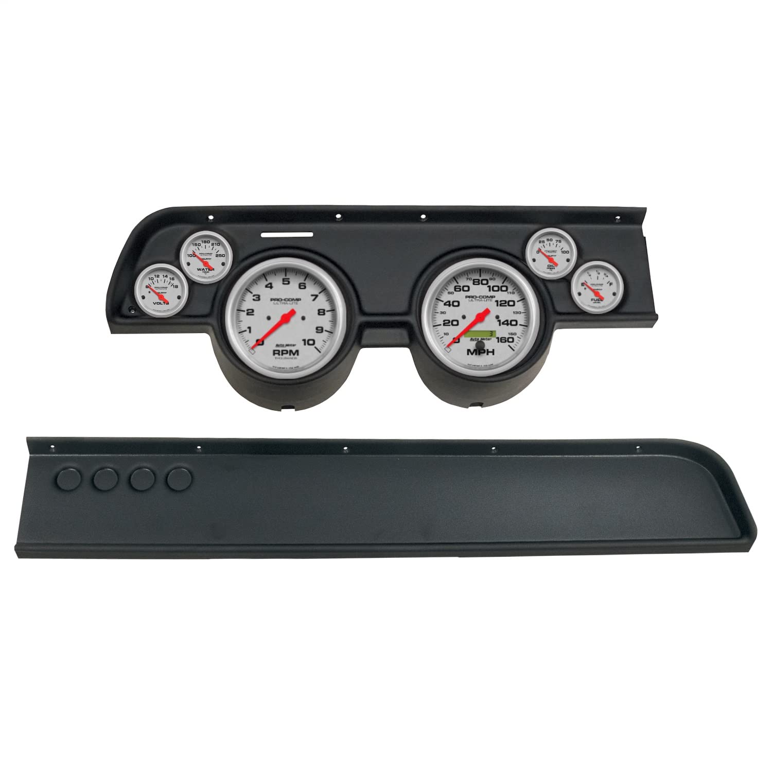 AutoMeter Dash Kit Direct Fit, (3 3/8" X2, 2 1/16" X4), MERC Cougar No Ac 67-68, Ultra-Lite (2114-13)