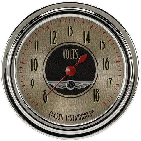 All American Nickel Classic Instruments AN330SLC 2 5/8" Volt Gauge Full Sweep