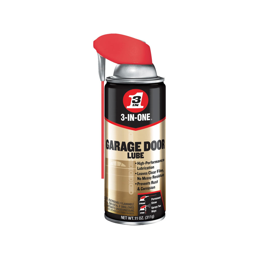 Garage Door Lubricant 3-IN-ONE with SMART STRAW SPRAYS 2 WAYS, 11 OZ