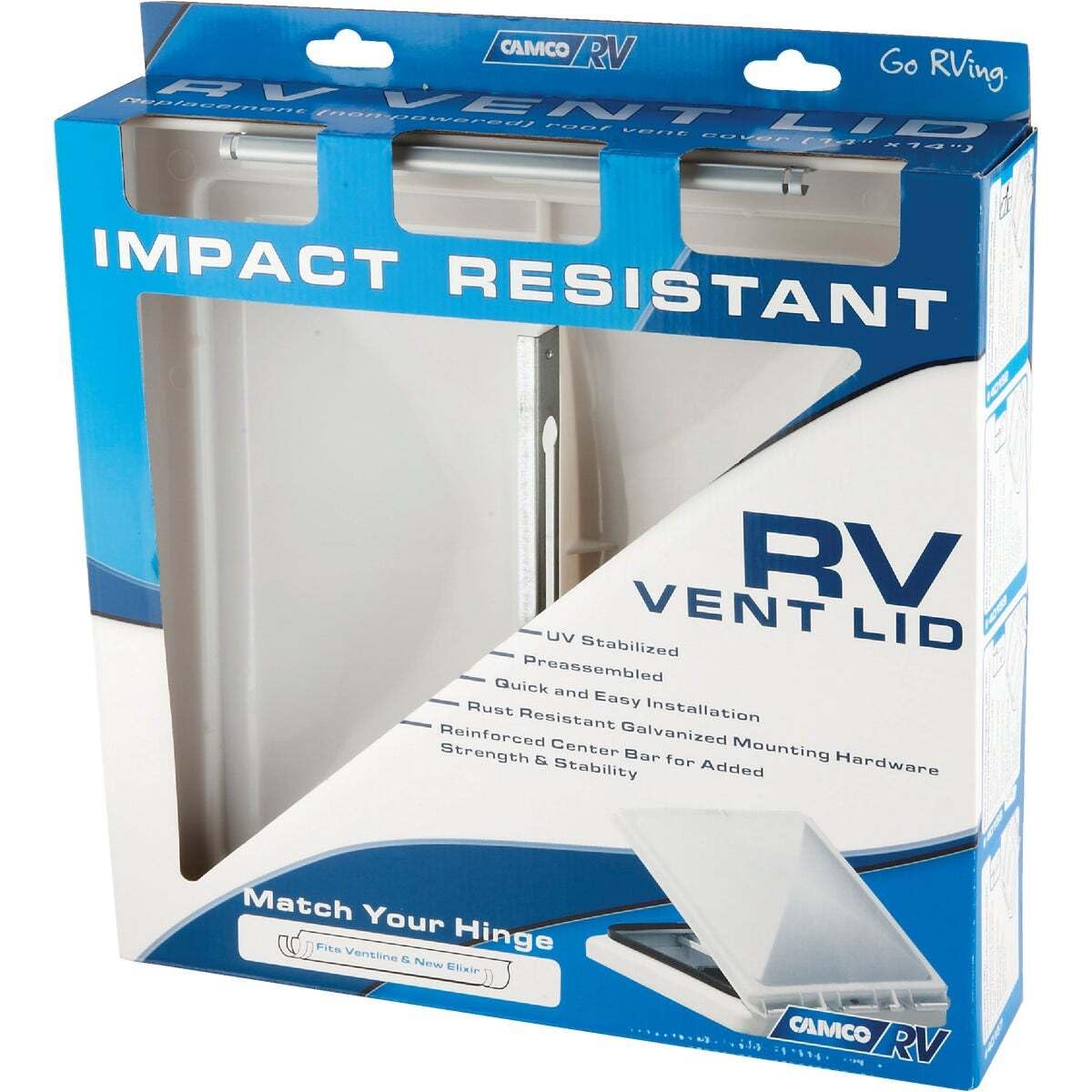White Polypropylene Camco RV Vent Lid