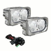 Optimus Chrome Vision X Lighting 9148724 Square 10W Narrow LED Light - Pair
